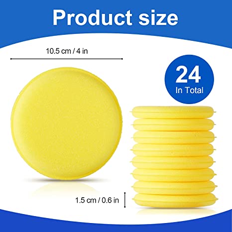 4 Inch Wax Foam Applicator Pad 24 Pieces For Car Polishing And Waxing 0