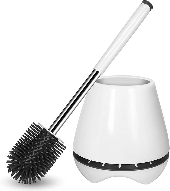 6.7*6.7*7.3 Toilet Brush Holder Set With Tweezers Cleaning 10.9 Ounces