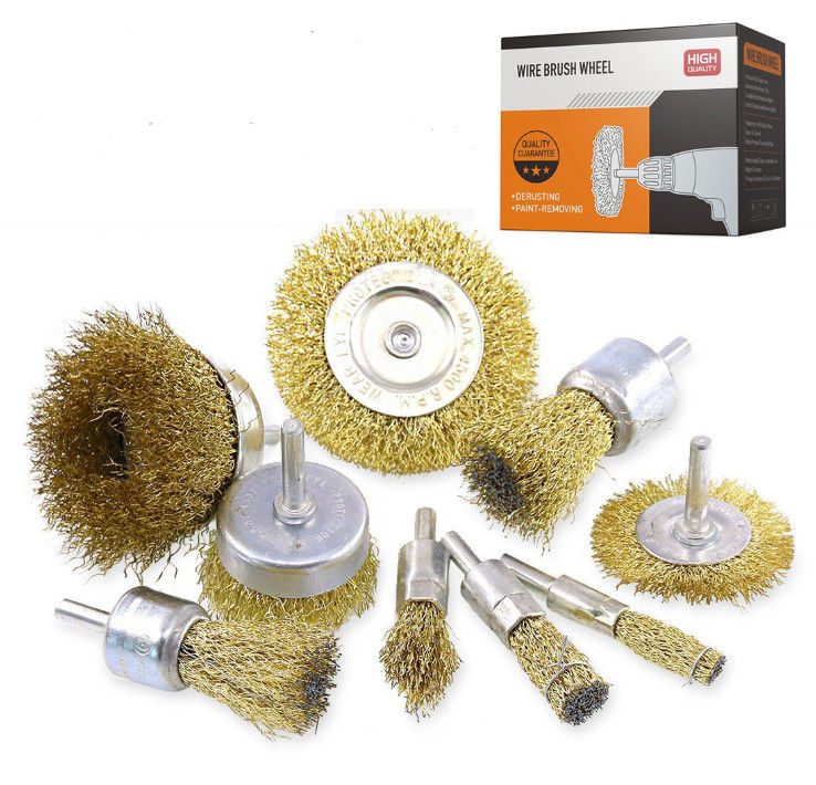 M10 Wire Wheel Brush Set 9pcs For Drill 1/4 Inch Arbor Clean Rust